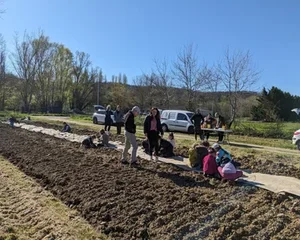 Sensibils'haie, plantation avec les élèves de Comberouger, Association Campagnes Vivantes 82