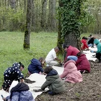 Plantation d'une haie champêtre avec les élèves de Caussade, Association Campagnes Vivantes 82, crédit photo Jean-Marc Barloy DDM