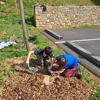 Plantation haie champêtre à Caylus, Ecole, Association Campagnes Vivantes 82
