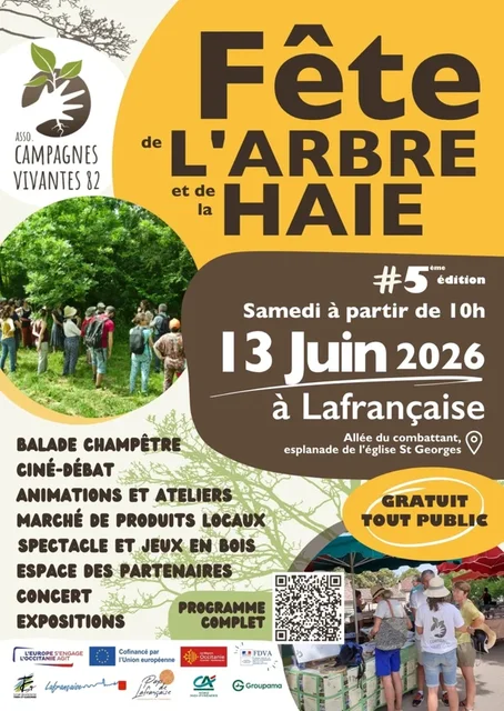Fête de l'Arbre et de la Haie 2026, Lafrançaise, Association Campagnes Vivantes 82