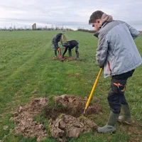 Plantation d'arbres champêtres et fruitiers à Saint-Sardos aux côtés de l'Association A croquer