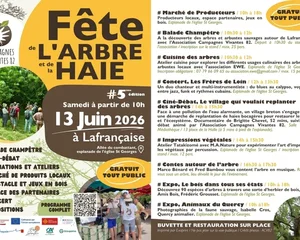 Fête de l'Arbre et de la Haie, Lafrançaise, samedi 13 juin, Association Campagnes Vivantes 82
