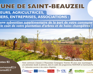 Saint-Beauzeuil, subvention pour la plantation d'arbres champêtres
