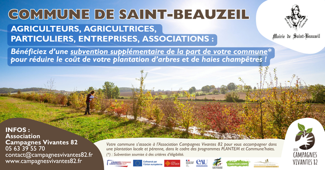 Saint-Beauzeuil, subvention pour la plantation d'arbres champêtres