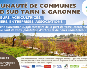 Communauté de Communes Grand Sud Tarn-et-Garonne, subvention pour planter des arbres champêtres