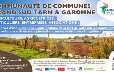 Communauté de Communes Grand Sud Tarn-et-Garonne, subvention pour planter des arbres champêtres