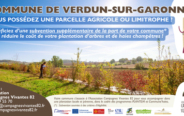 Verdun-sur-Garonne, aide financière pour la plantation d'arbres et de haies champêtres, Association Campagnes Vivantes 82