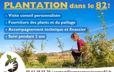 Accompagnement à la plantation d'arbres et de haies champêtres en Tarn-et-Garonne