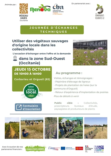 Journée Végétal Local, Jeudi 15 octobre 2026 à Corbarieu et Orgueil (82).