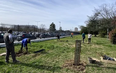 Plantation au Lycée Bourdelle avec l'Association Campagnes Vivantes 82