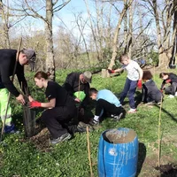 Plantation d'une haie champêtre, Parc de Clairefont, Photo : Ville de Castelsarrasin